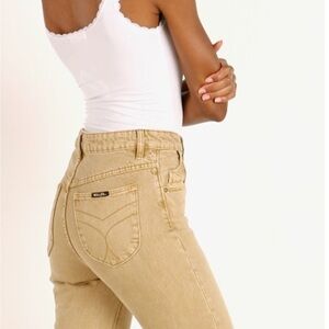 Rolla’s Original straight high-rise jeans in tan size 26